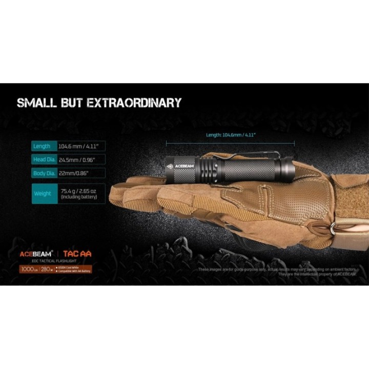 Acebeam TAC AA — lanternă EDC, 1000 lm | Elanterna