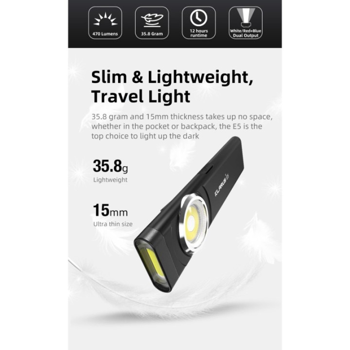 Klarus E5 - Lampă LED reîncărcabilă | Elanterna
