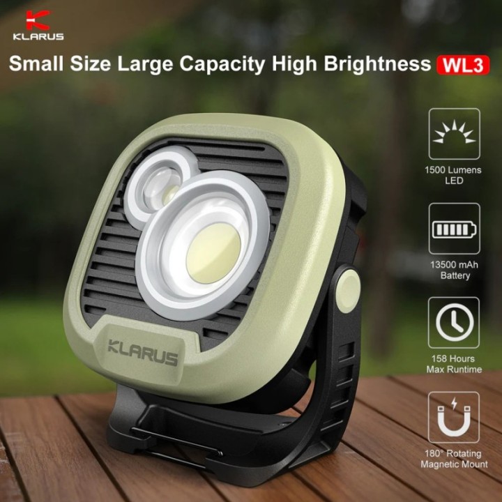 Klarus WL3 Green - Lampă LED reîncărcabilă | Elanterna