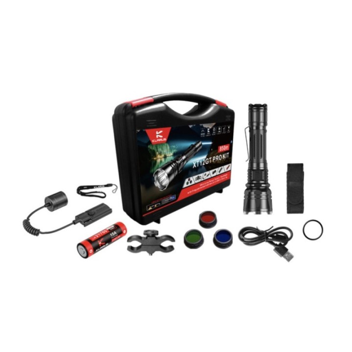 Set lanterna vanatoare Klarus XT12GT PRO, 1600 lumeni, 850 metri