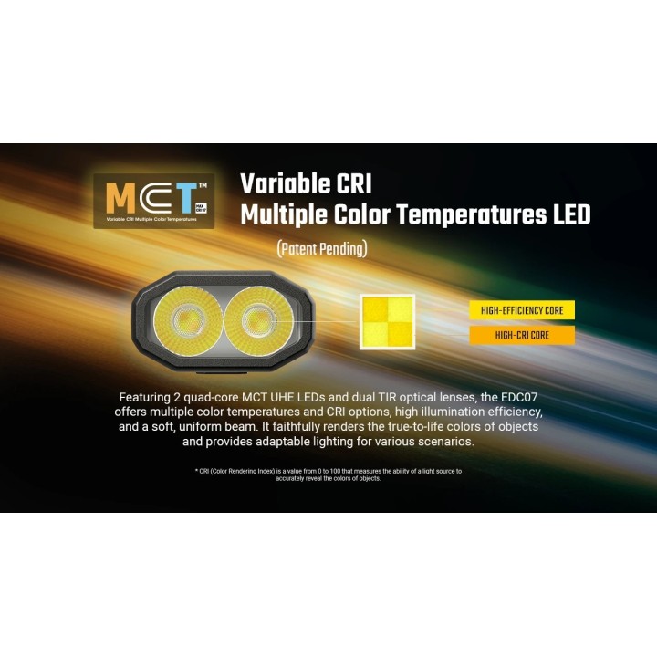 Nitecore EDC07 – Lanternă EDC cu lumină MCT