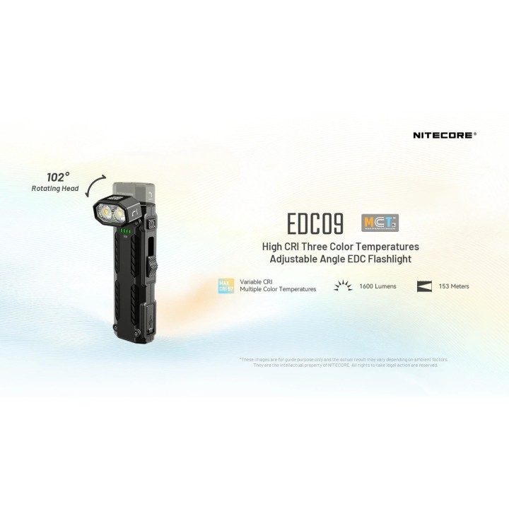 Nitecore EDC09 – Lanternă cu cap orientabil