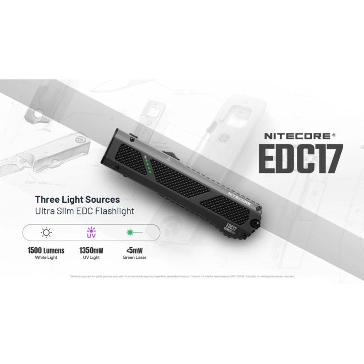 Nitecore EDC17 – Lanternă EDC cu UV și laser verde