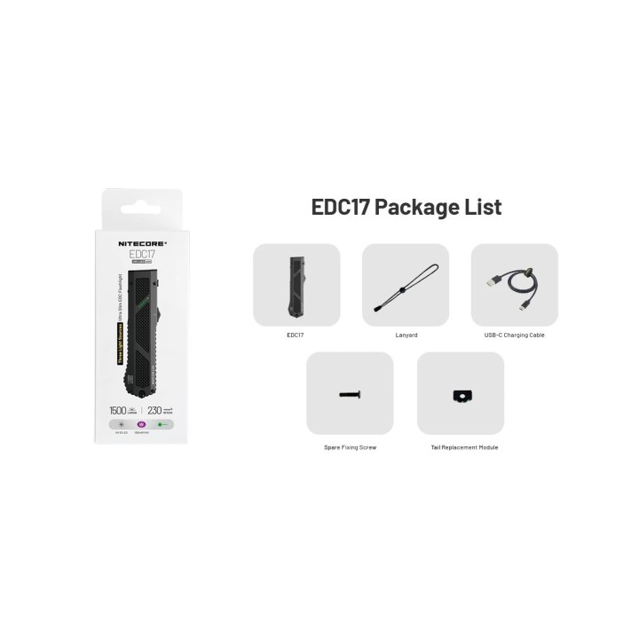 Nitecore EDC17 – Lanternă EDC cu UV și laser verde
