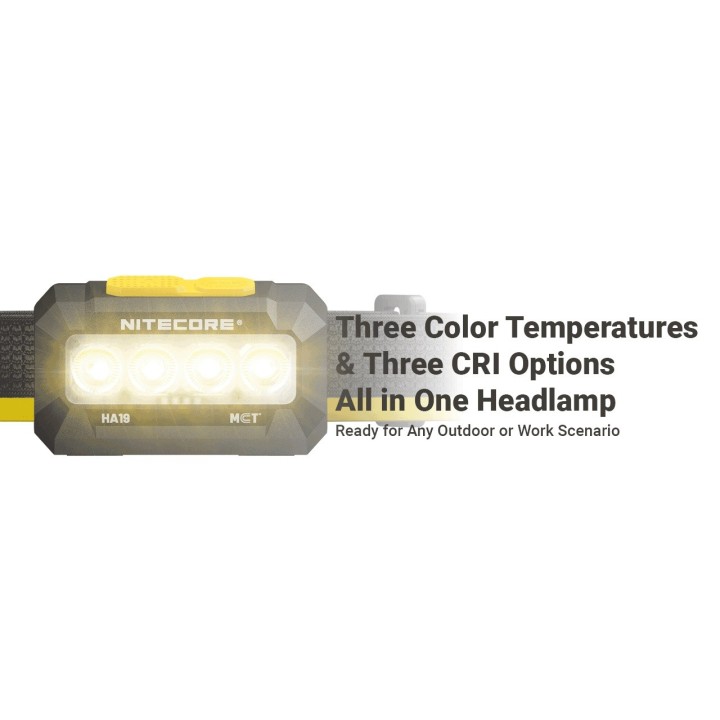 Nitecore HA19 RGB – Lanternă frontală MCT și RGB