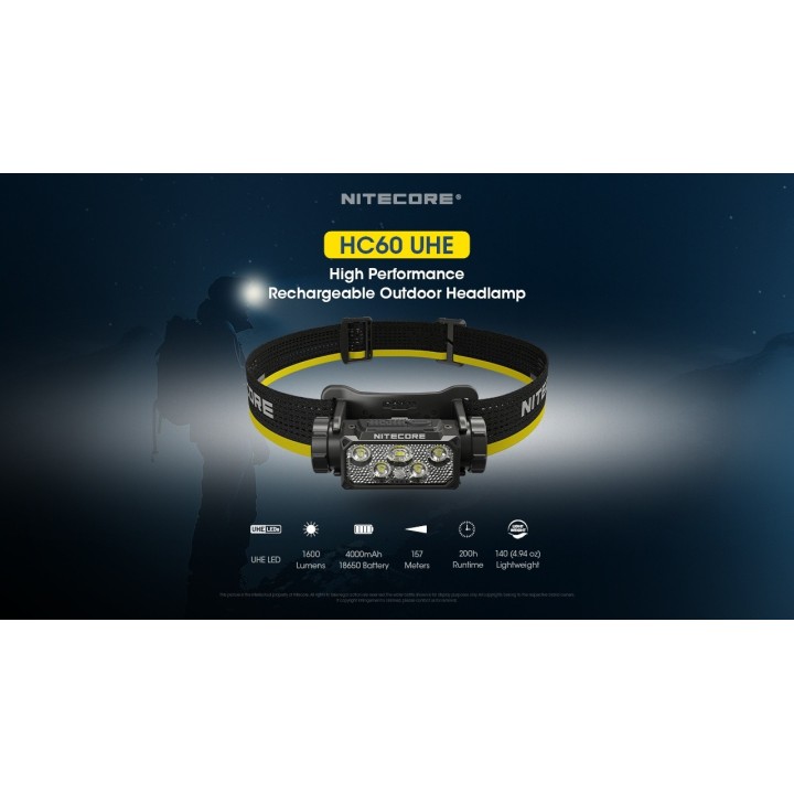 Nitecore HC60 UHE – Lanternă frontală reîncărcabilă