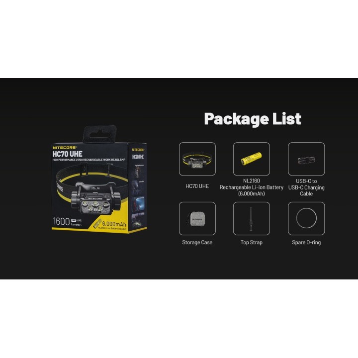 Nitecore HC70 UHE – Lanternă frontală reîncărcabilă