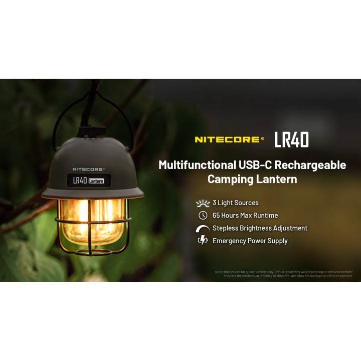 Nitecore LR40 – Felinar de camping verde
