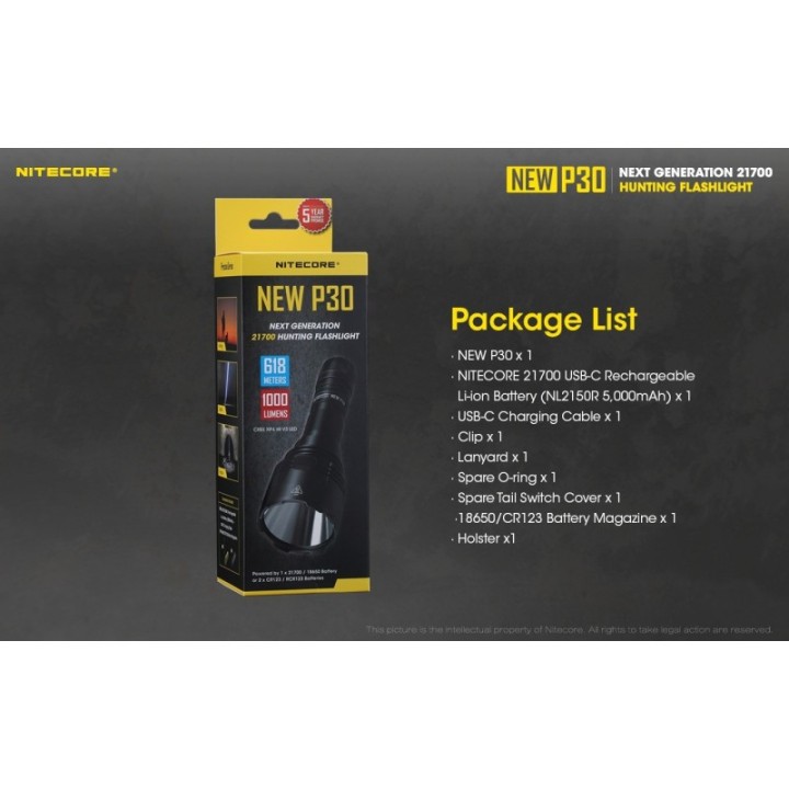 Nitecore New P30 – Lanternă de mână cu fascicul concentrat