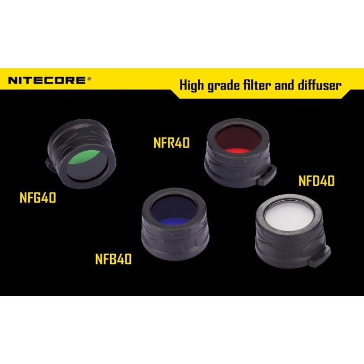 Nitecore NFG40 – Filtru verde pentru lanternă, 40 mm