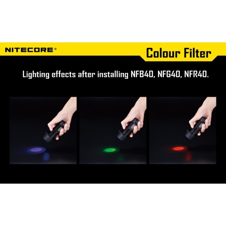 Nitecore NFG40 – Filtru verde pentru lanternă, 40 mm