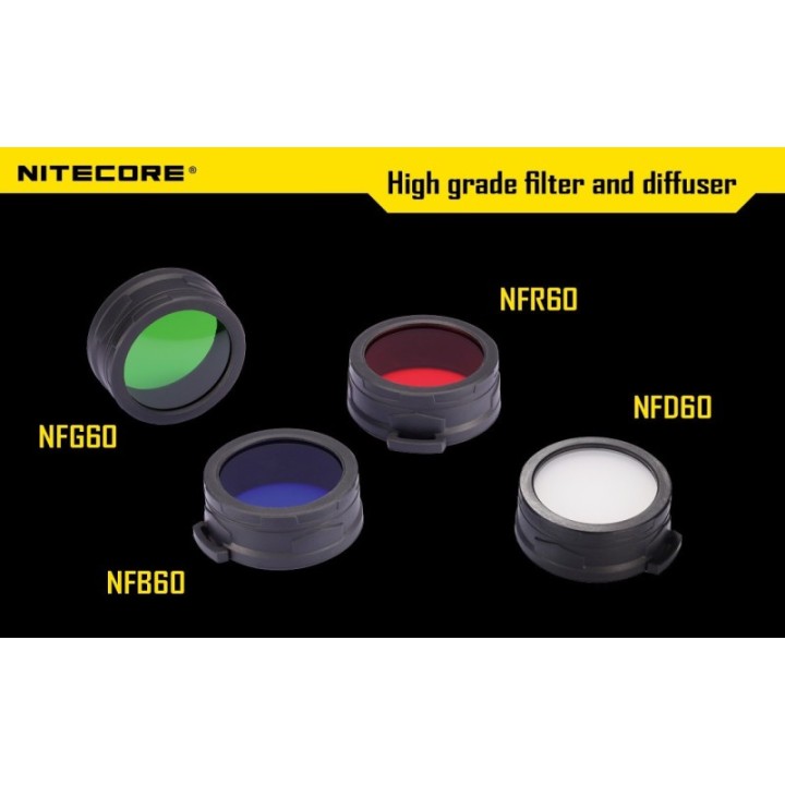 Nitecore NFG60 – Filtru verde pentru lanternă, 60 mm