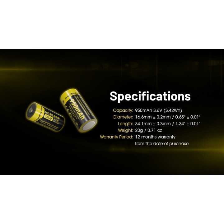 Nitecore NL169 – Acumulator RCR123A