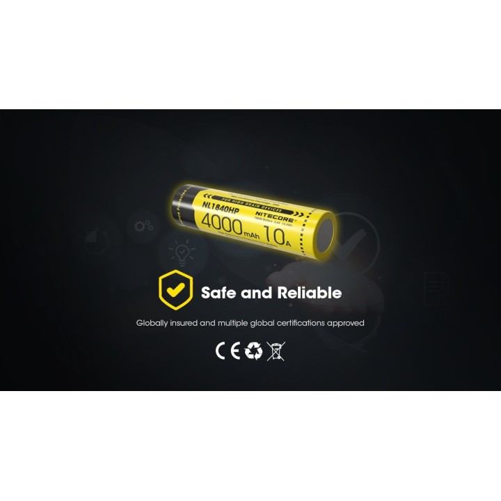 Nitecore NL1840HP – Acumulator 18650 de 4000 mAh