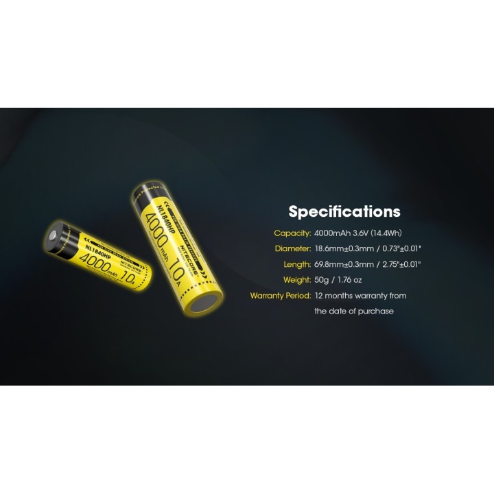 Nitecore NL1840HP – Acumulator 18650 de 4000 mAh