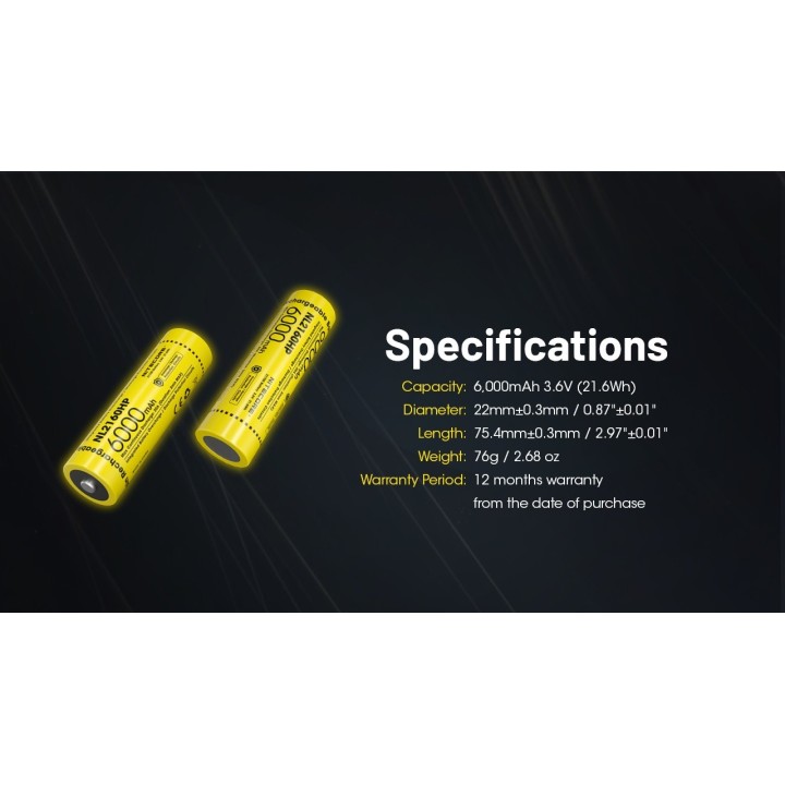 Nitecore NL2160HP – Acumulator Li-ion de 6000 mAh