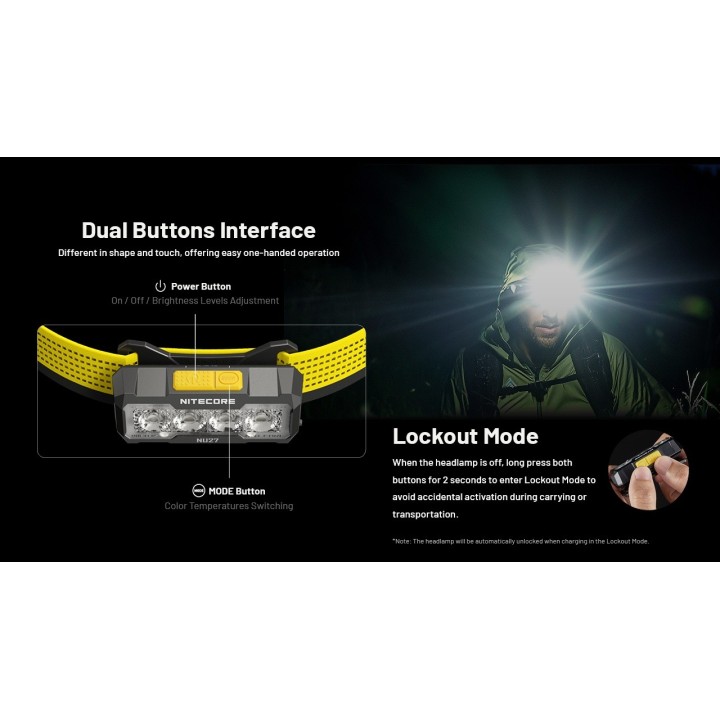 Nitecore NU27 – Lanternă frontală MCT reîncărcabilă