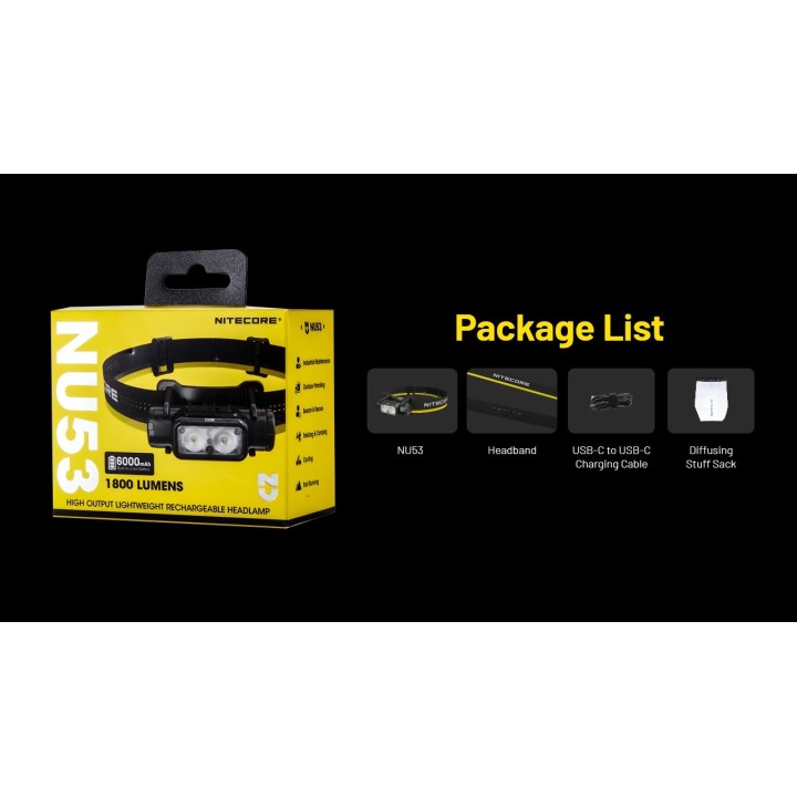 Nitecore NU53 – Lanternă frontală cu acumulator integrat