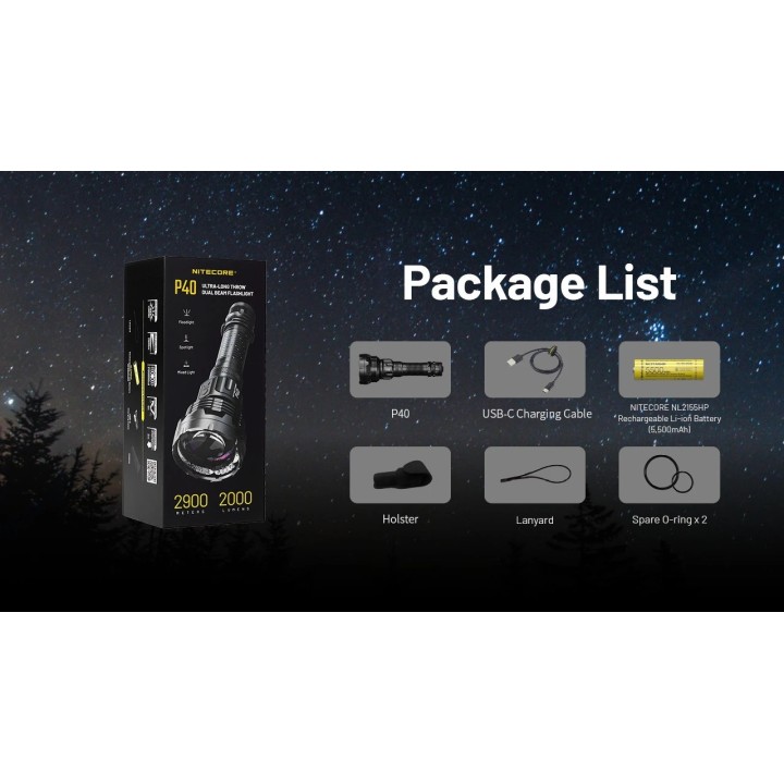 Nitecore P40 – Lanternă LEP cu rază lungă