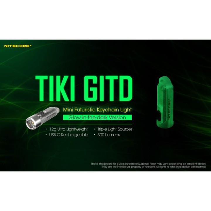 Nitecore TIKI GITD – Lanternă breloc reîncărcabilă