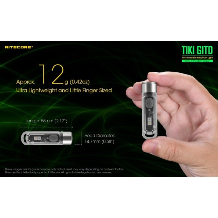 Nitecore TIKI GITD – Lanternă breloc reîncărcabilă