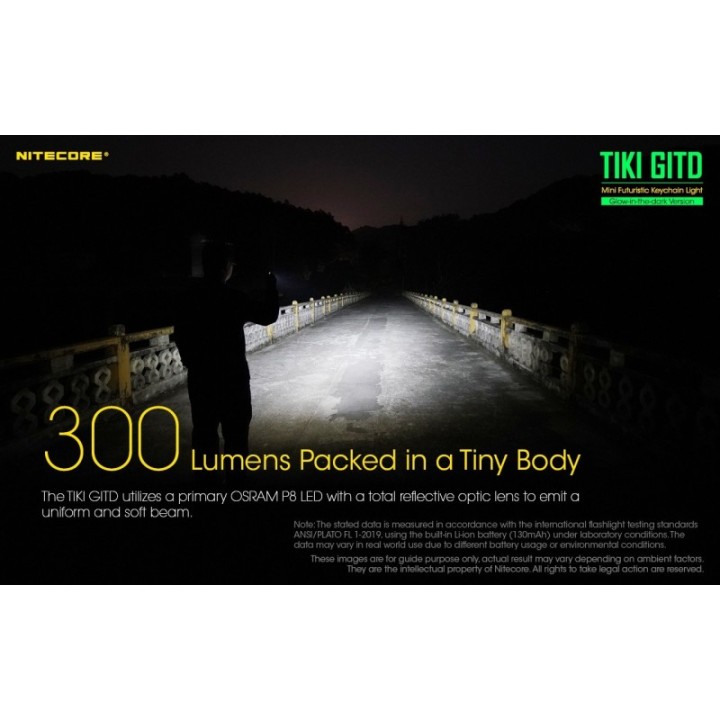 Nitecore TIKI GITD – Lanternă breloc reîncărcabilă