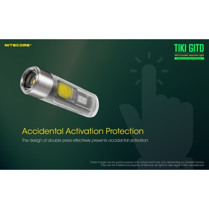 Nitecore TIKI GITD – Lanternă breloc reîncărcabilă