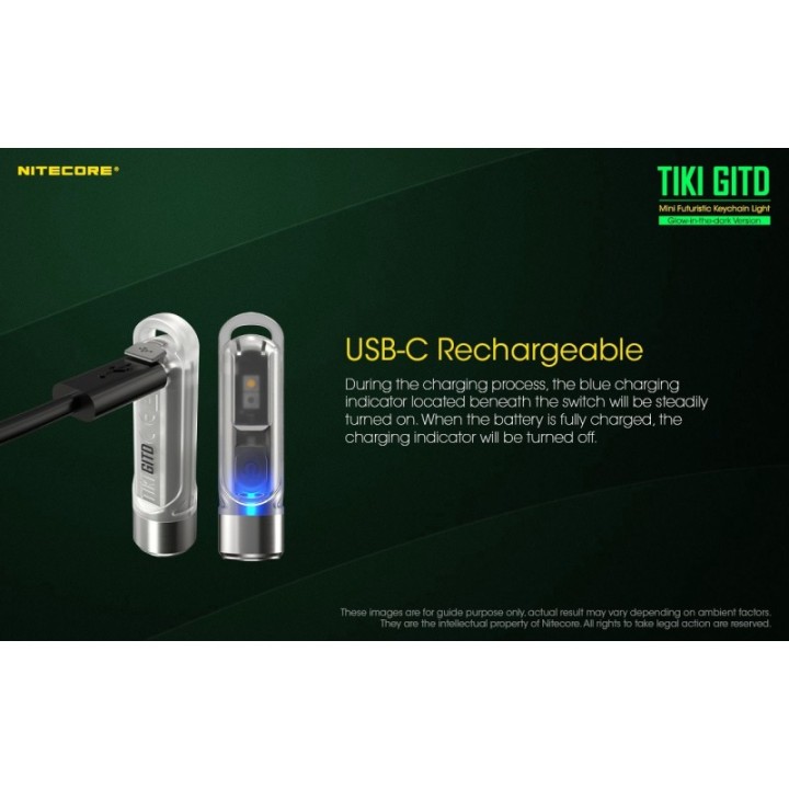 Nitecore TIKI GITD – Lanternă breloc reîncărcabilă