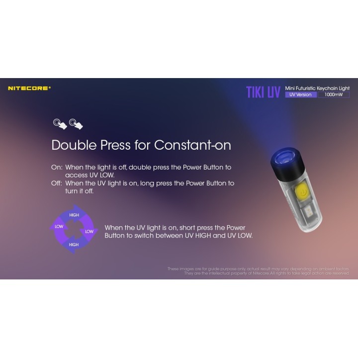 Nitecore TIKI UV – Lanternă breloc UV