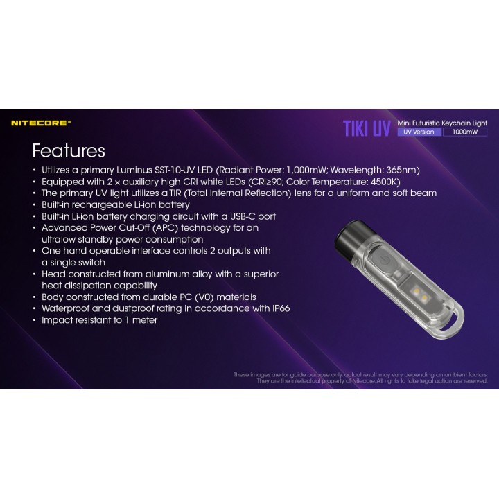 Nitecore TIKI UV – Lanternă breloc UV