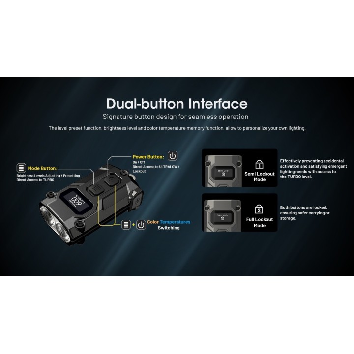 Nitecore TINI 3 – Lanternă breloc MCT cu OLED