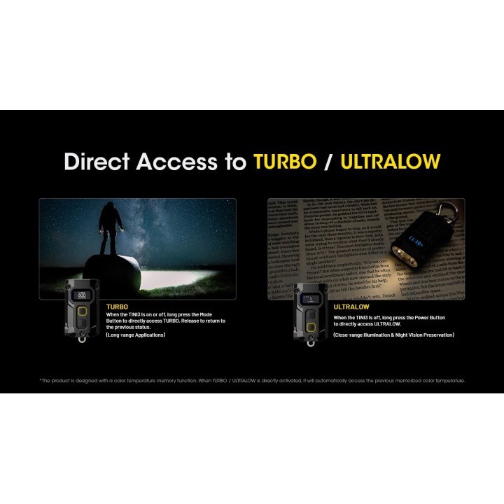 Nitecore TINI 3 – Lanternă breloc MCT cu OLED