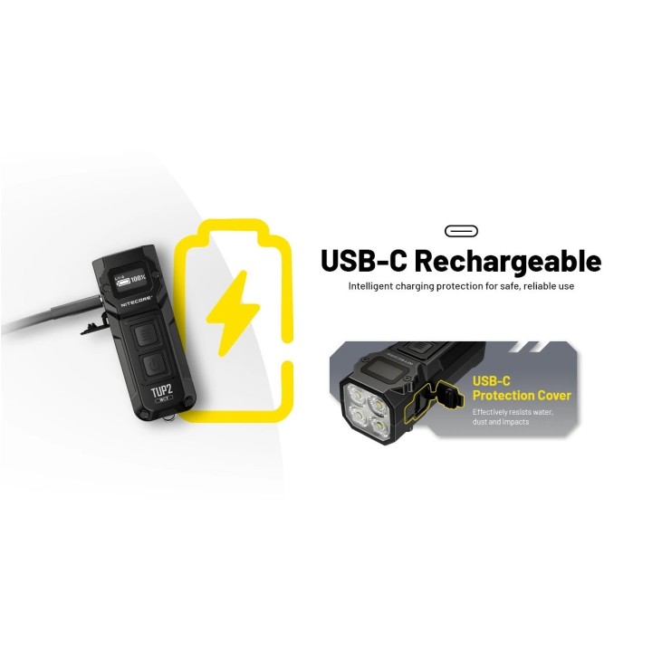 Nitecore TUP2 MCT – Lanternă breloc cu afișaj OLED
