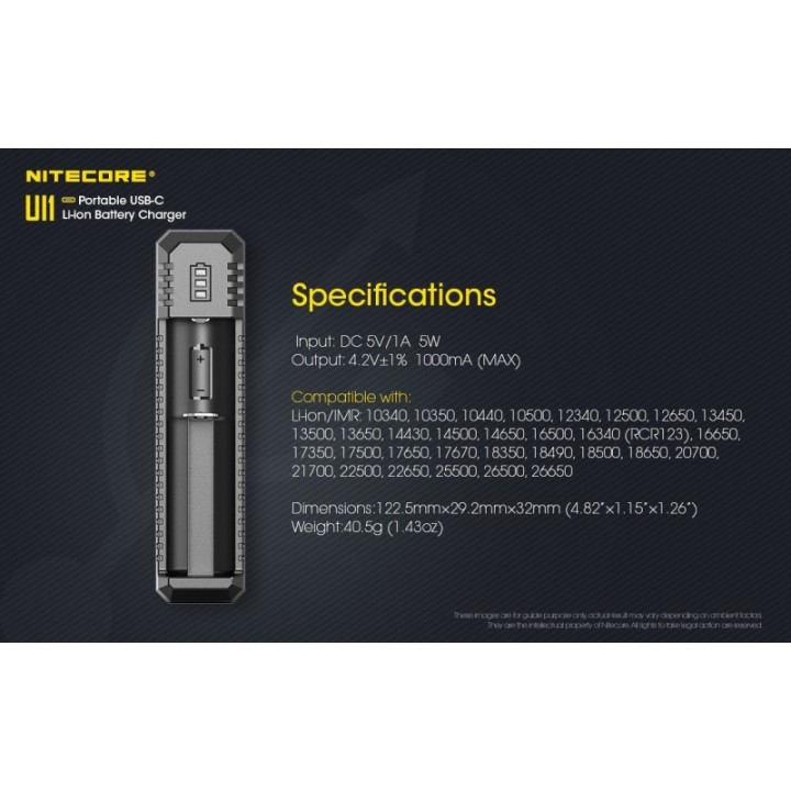 Nitecore UI1 – Încărcător USB-C cu 1 slot