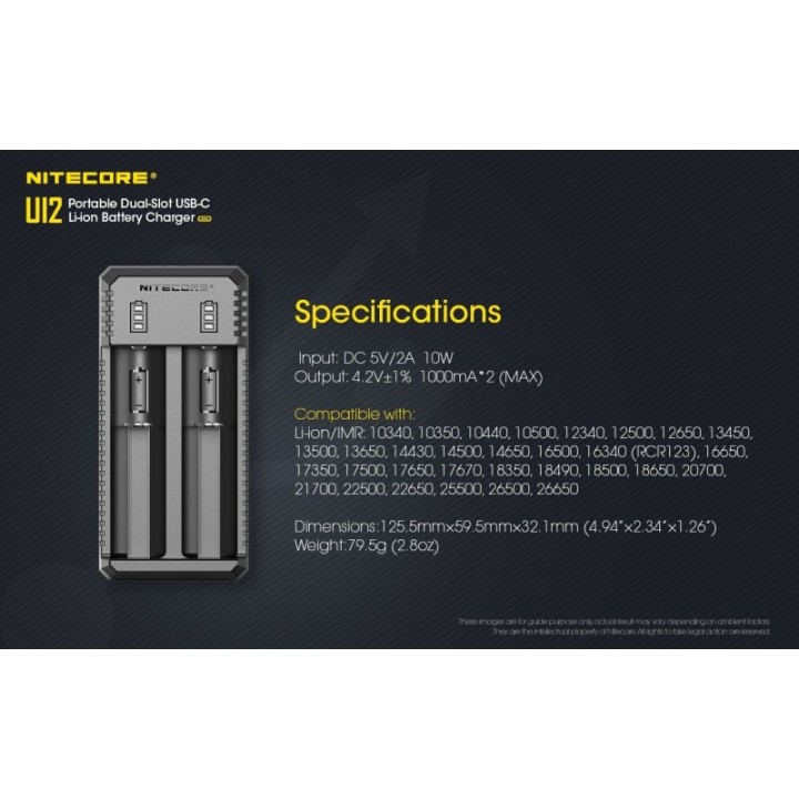 Nitecore UI2 – Încărcător USB-C cu 2 sloturi