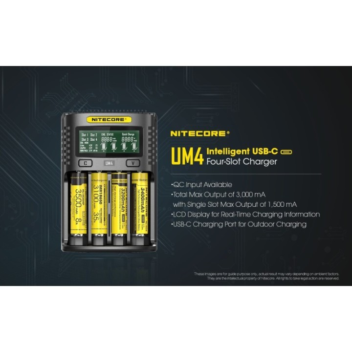 Nitecore UM4 – Încărcător inteligent cu patru sloturi