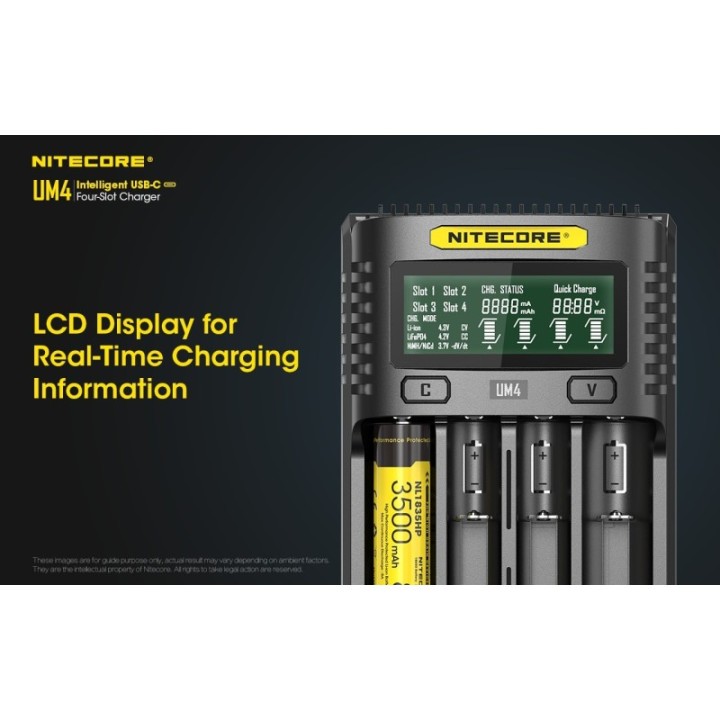 Nitecore UM4 – Încărcător inteligent cu patru sloturi