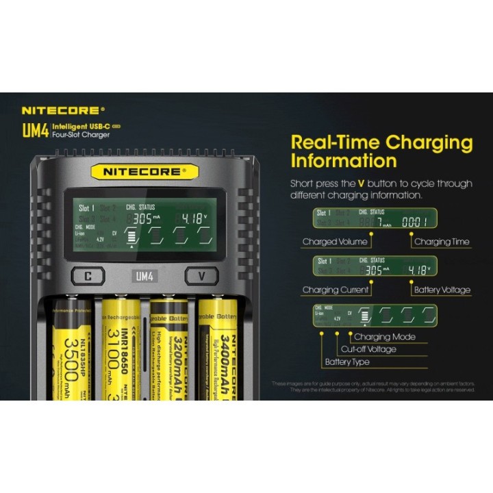 Nitecore UM4 – Încărcător inteligent cu patru sloturi