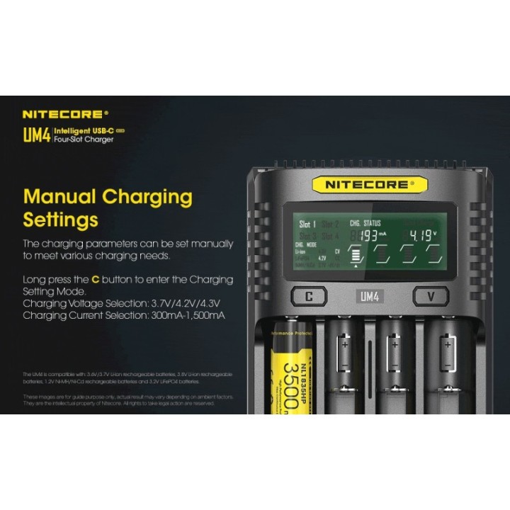 Nitecore UM4 – Încărcător inteligent cu patru sloturi