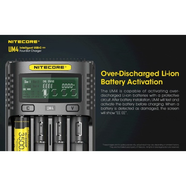 Nitecore UM4 – Încărcător inteligent cu patru sloturi