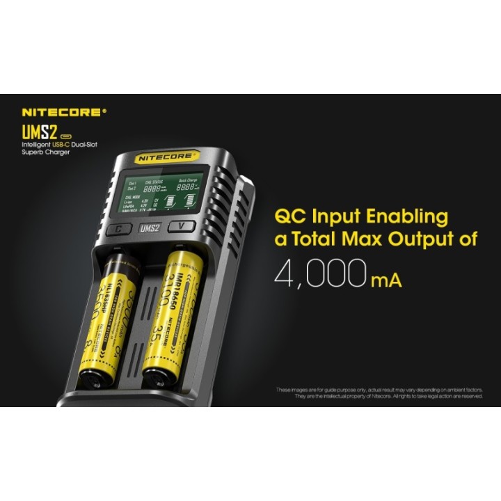 Nitecore UMS2 – Încărcător inteligent cu două sloturi