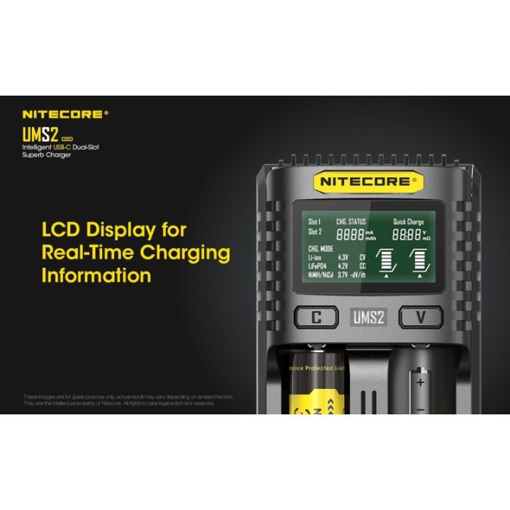 Nitecore UMS2 – Încărcător inteligent cu două sloturi