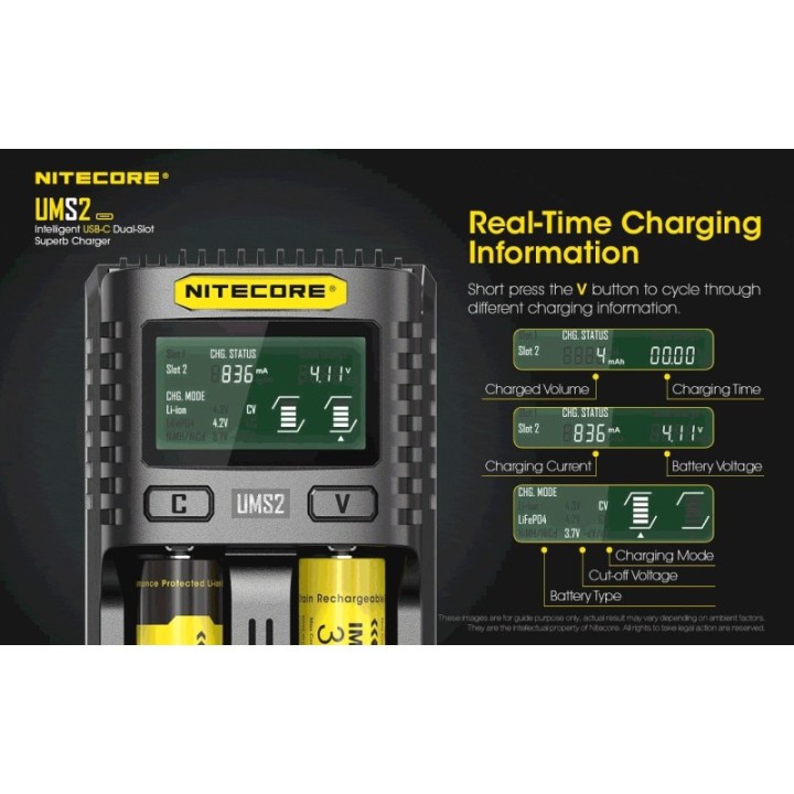 Nitecore UMS2 – Încărcător inteligent cu două sloturi
