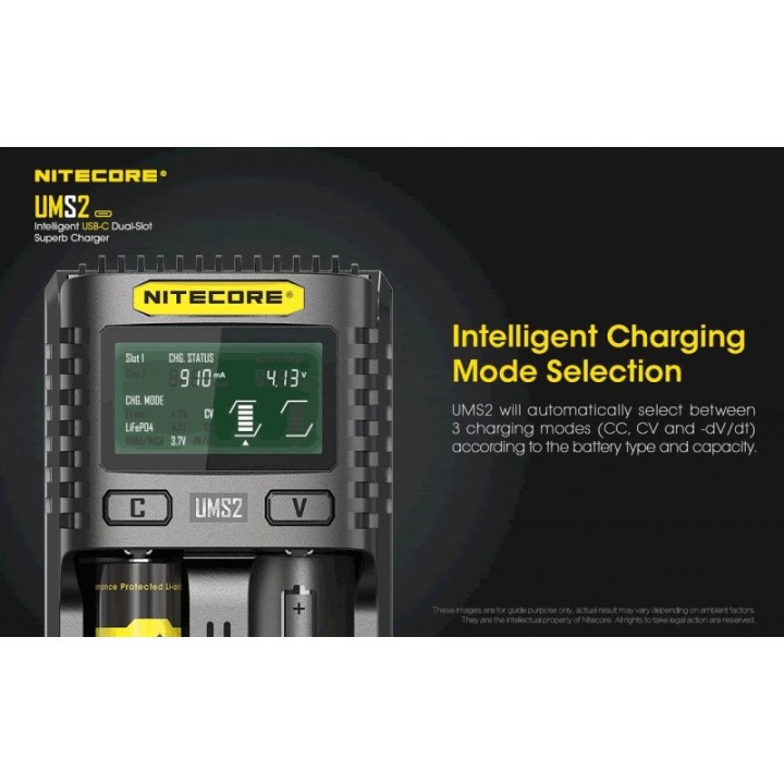 Nitecore UMS2 – Încărcător inteligent cu două sloturi