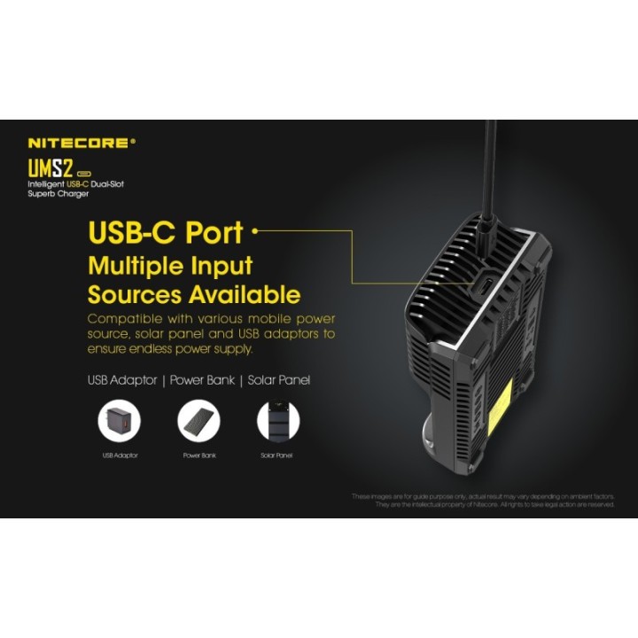 Nitecore UMS2 – Încărcător inteligent cu două sloturi