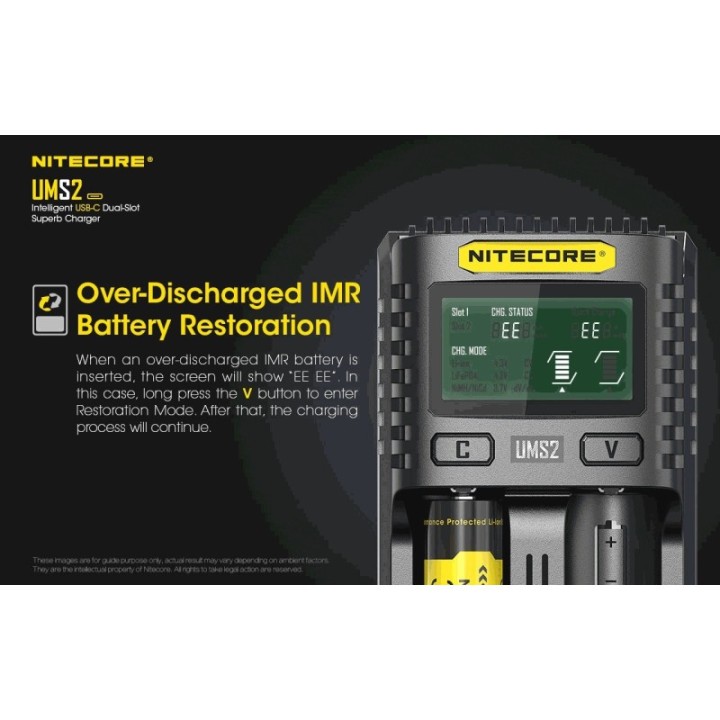 Nitecore UMS2 – Încărcător inteligent cu două sloturi