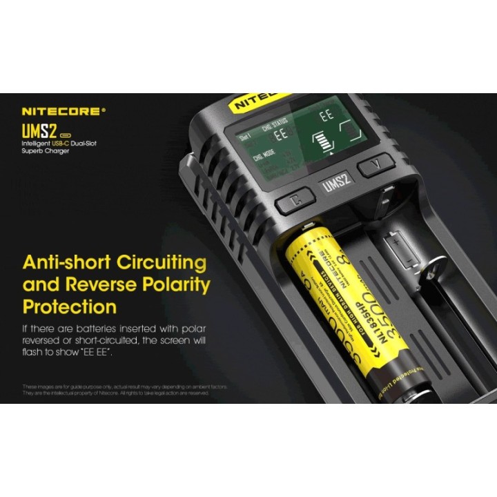 Nitecore UMS2 – Încărcător inteligent cu două sloturi