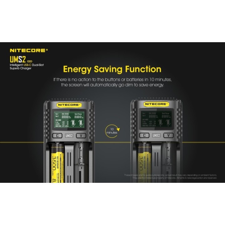 Nitecore UMS2 – Încărcător inteligent cu două sloturi