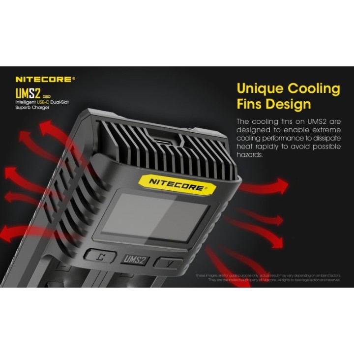 Nitecore UMS2 – Încărcător inteligent cu două sloturi