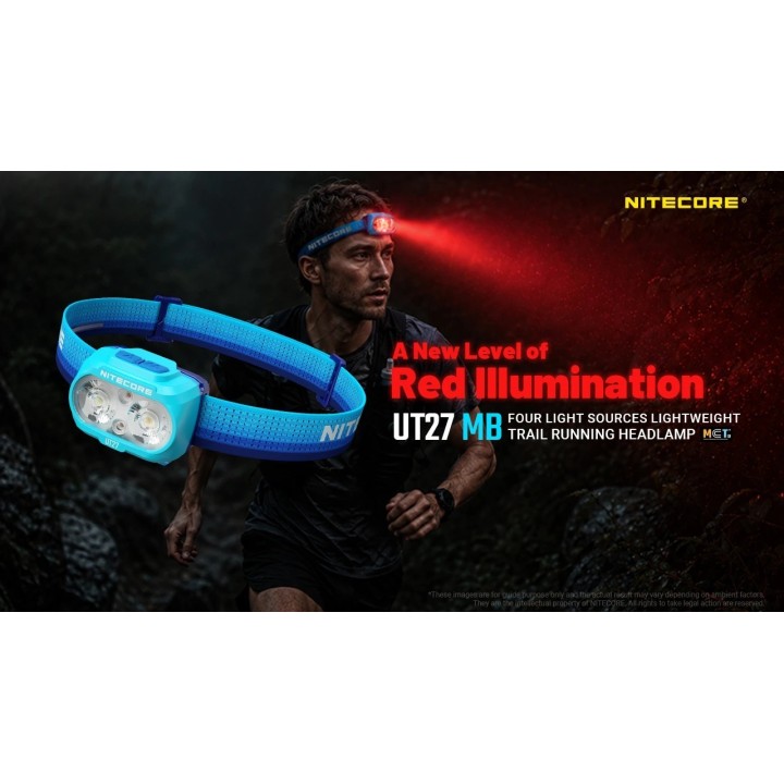 Nitecore UT27 MB – Lanternă frontală cu lumină roșie puternică